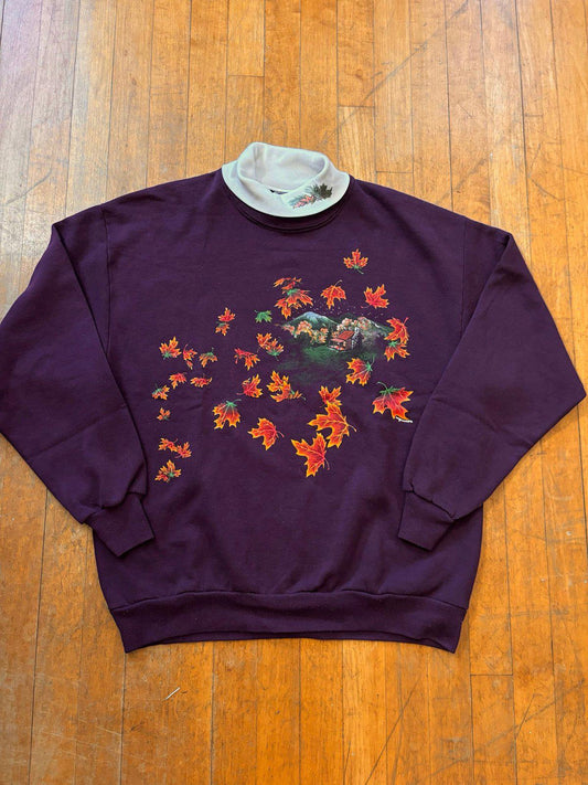 Vintage Fall Autumn Nature AOP Crewneck