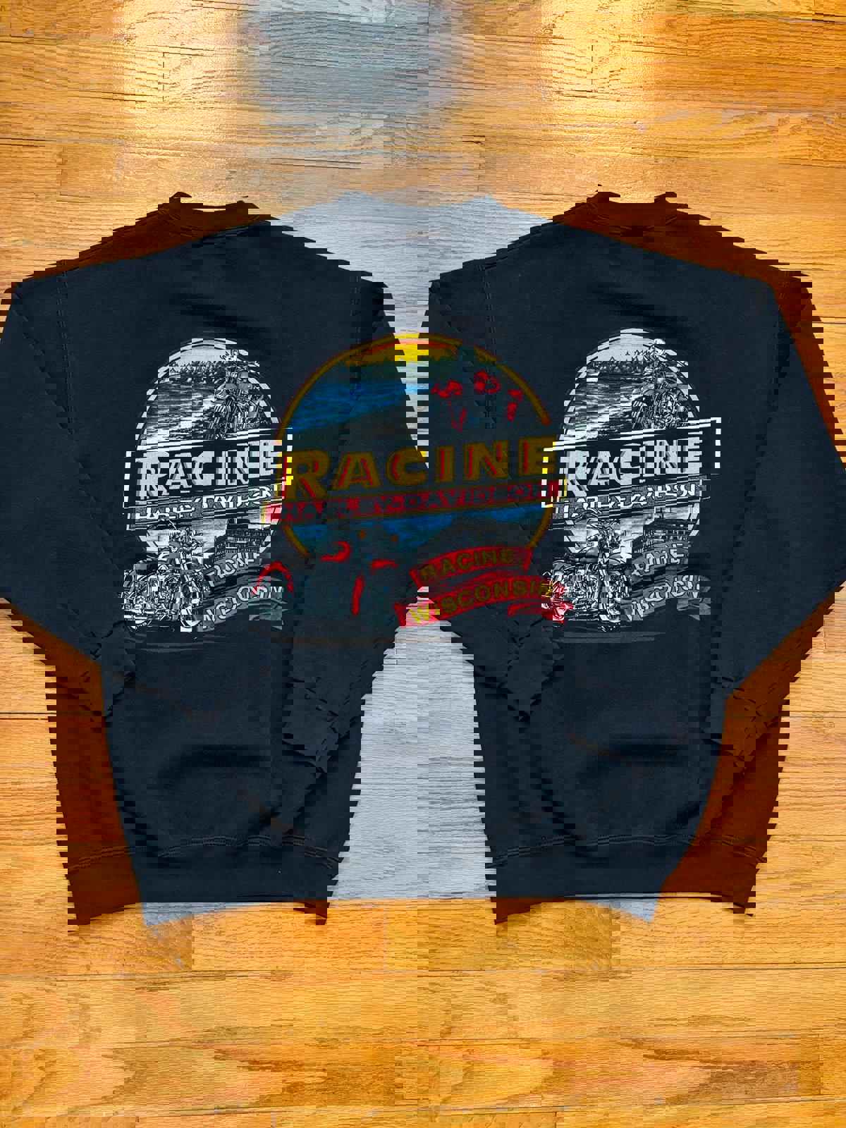 Vintage Harley Davidson Wisconsin Motorcycle Crewneck Sweater