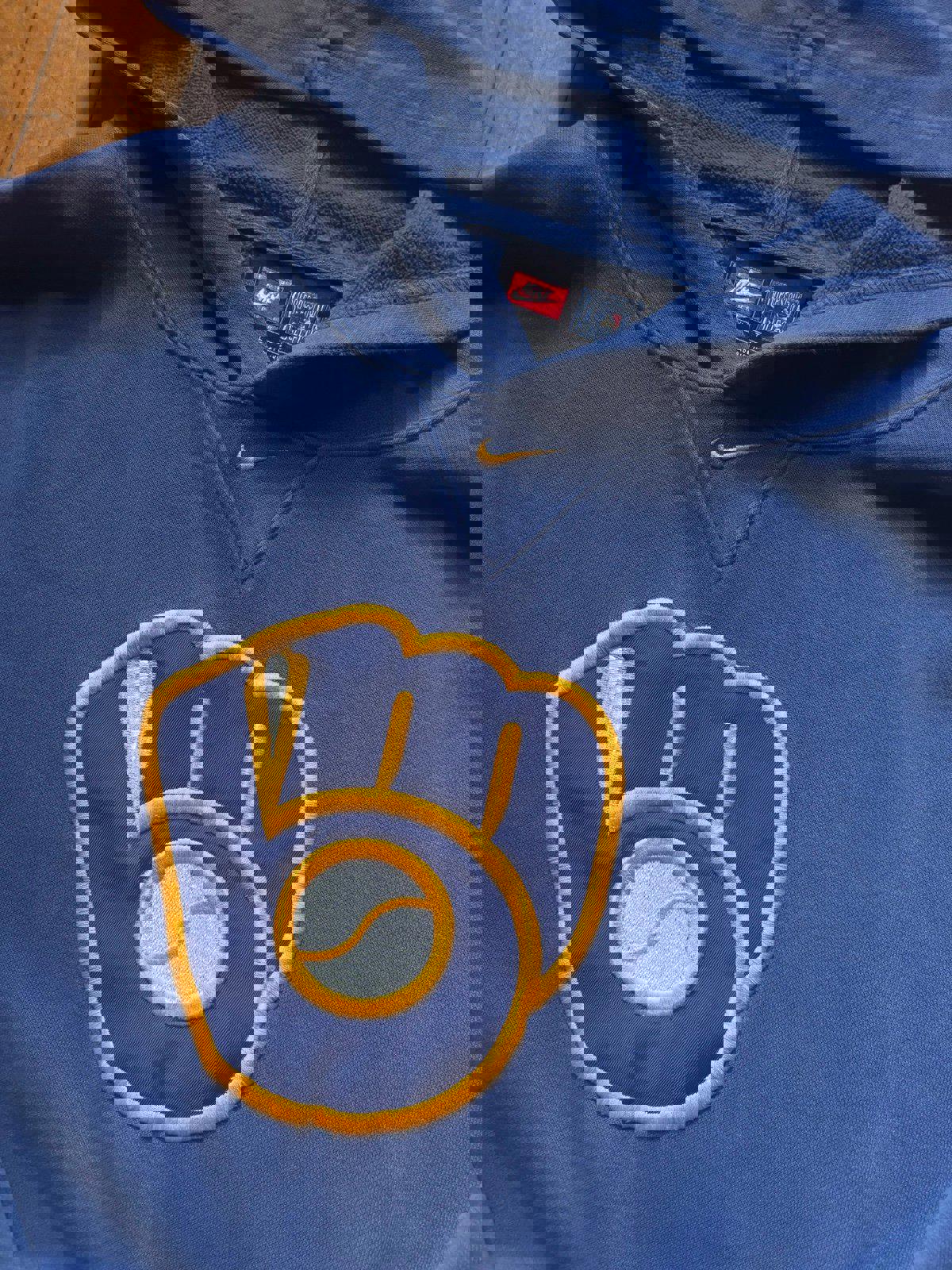 Vintage Nike MLB Milwaukee Brewers Center Swoosh Hoodie