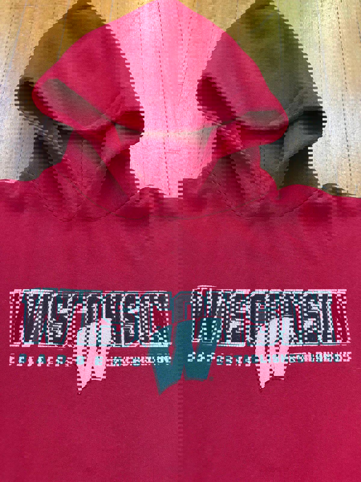 Vintage University of Wisconsin Badgers College NCAA Hoodie Sweater