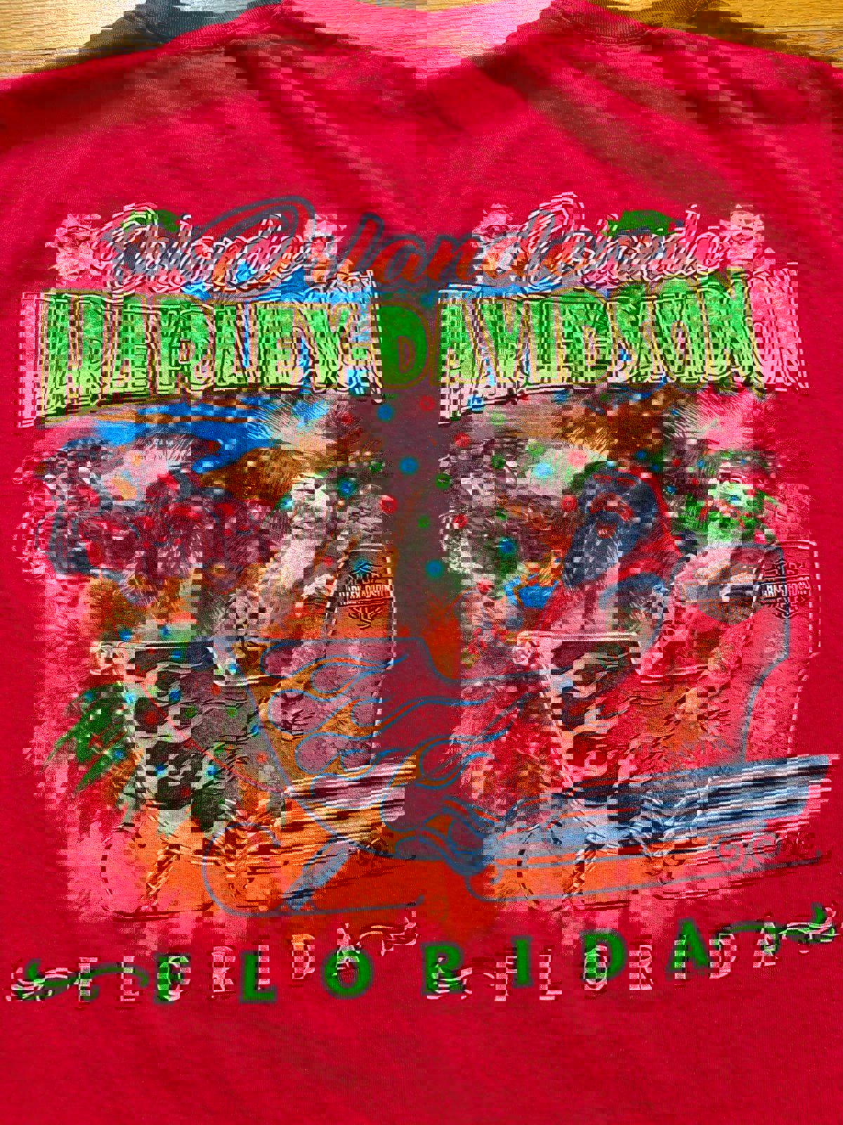 Harley Davidson Motorcycle Christmas Santa T-Shirt