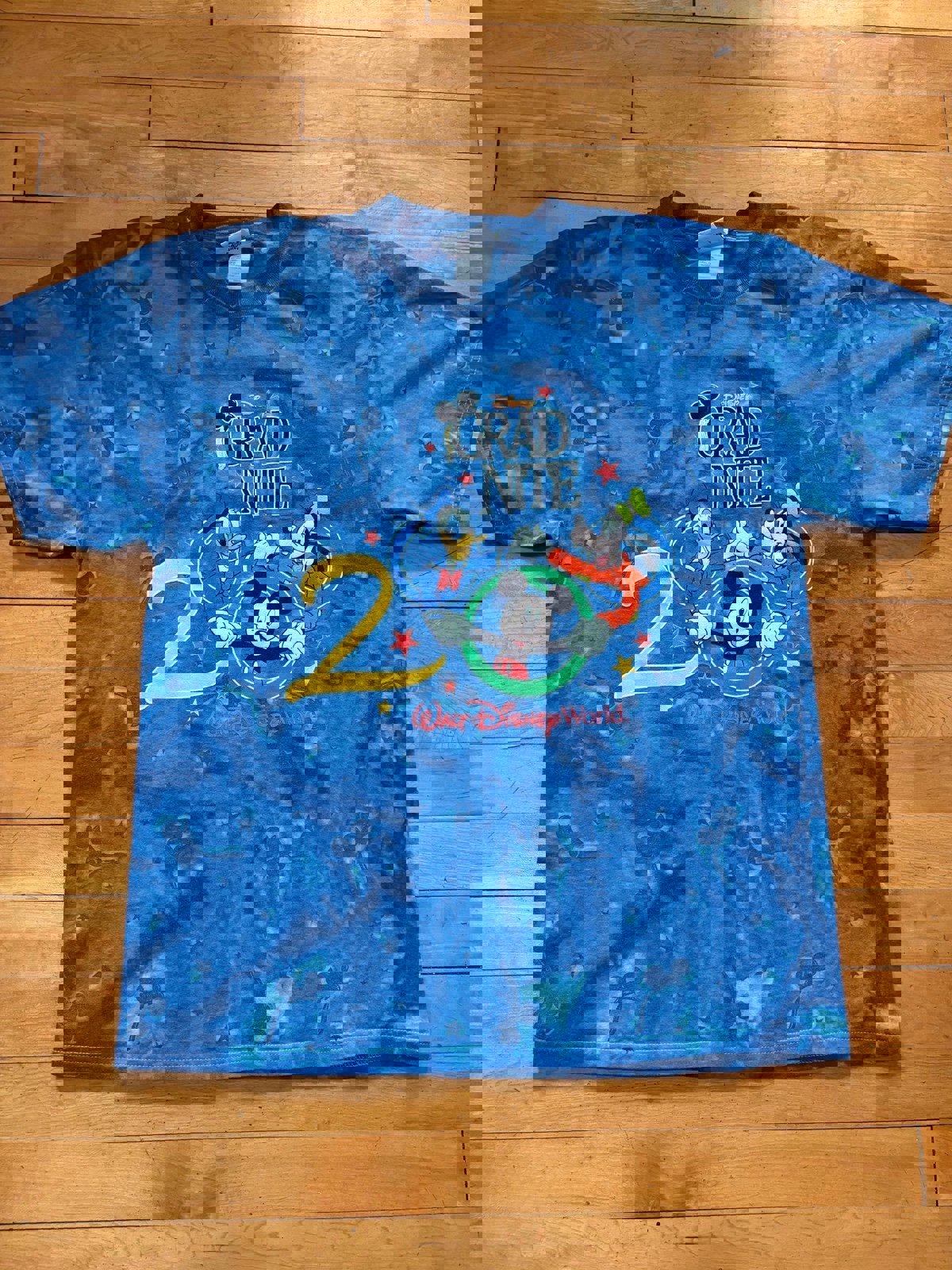 Vintage Walt Disney World Mickey Mouse 2000 Graduation Night Tie Dye T-Shirt