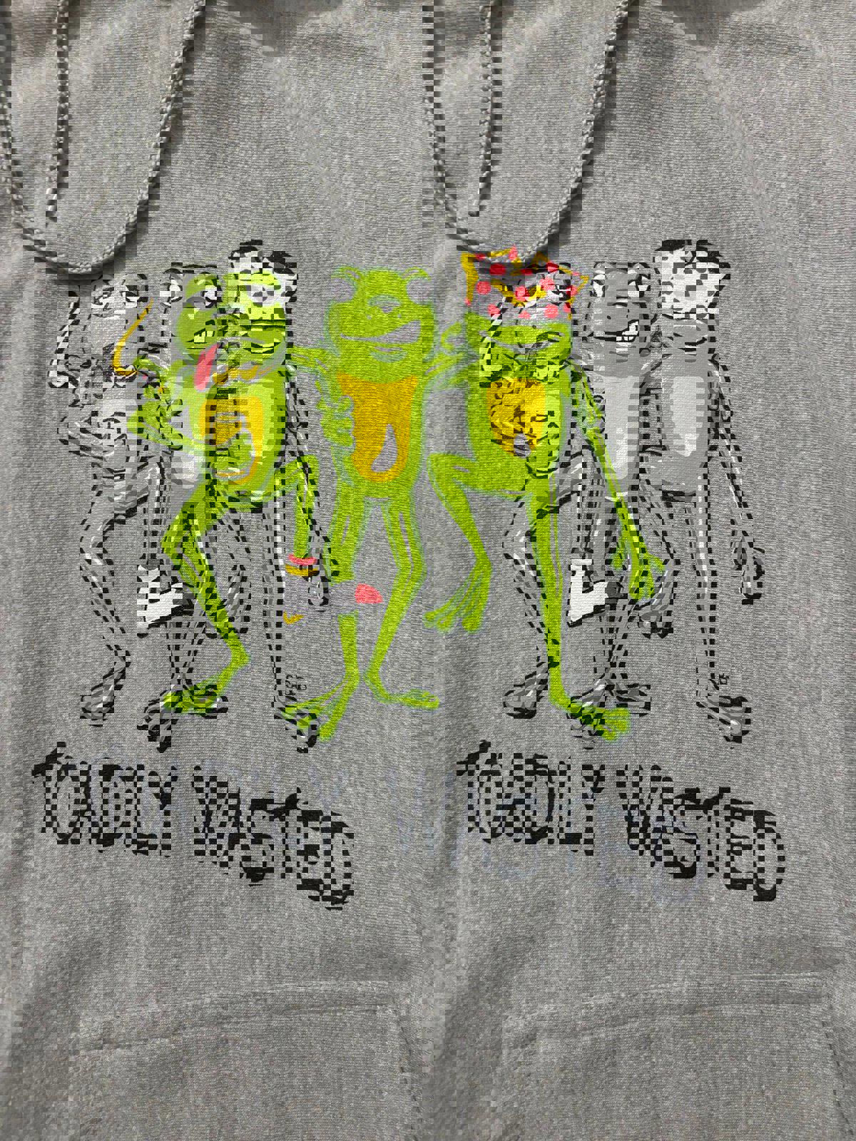 Vintage Toadily Wasted Frogs Steve and Barrys Hoodie Sweater