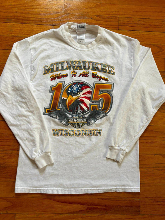 Vintage Harley Davidson Motorcycle Eagle Long Sleeve T-Shirt