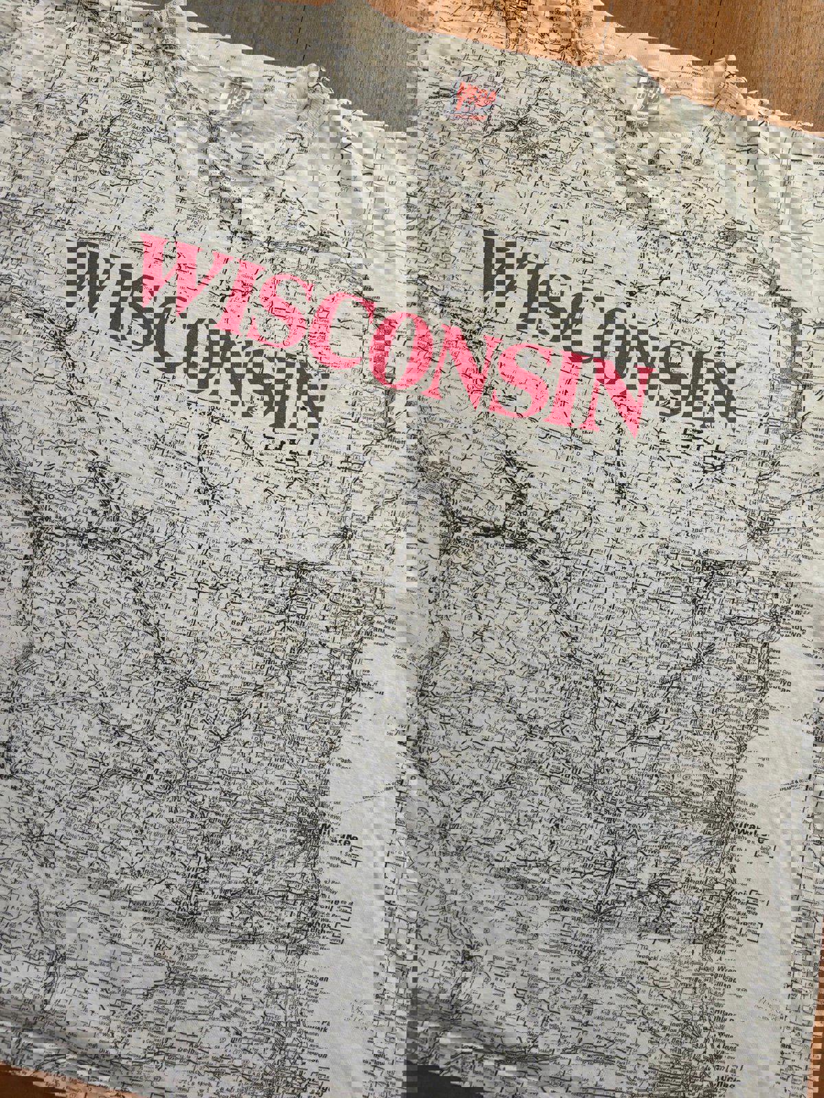 Vintage Wisconsin Road Map AOP T-Shirt