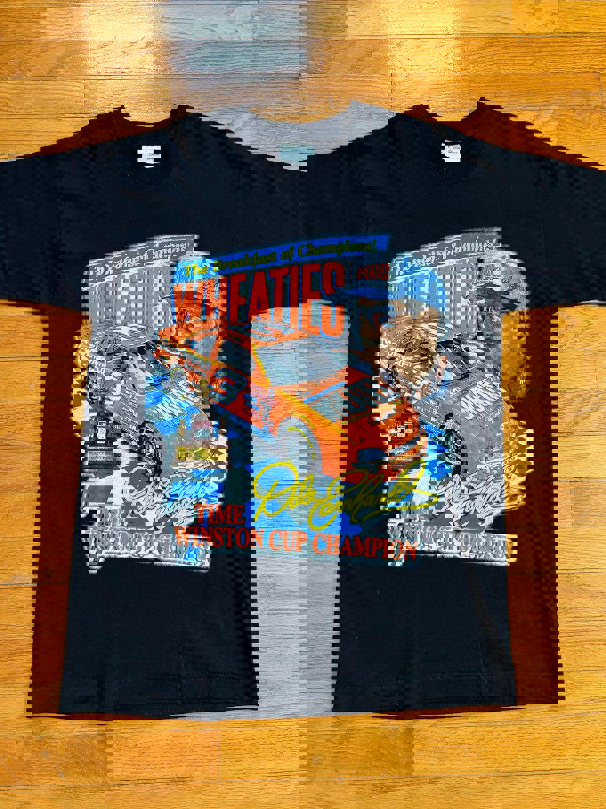 Vintage 90s NASCAR Dale Earnhardt Wheaties Racing Champion T-Shirt