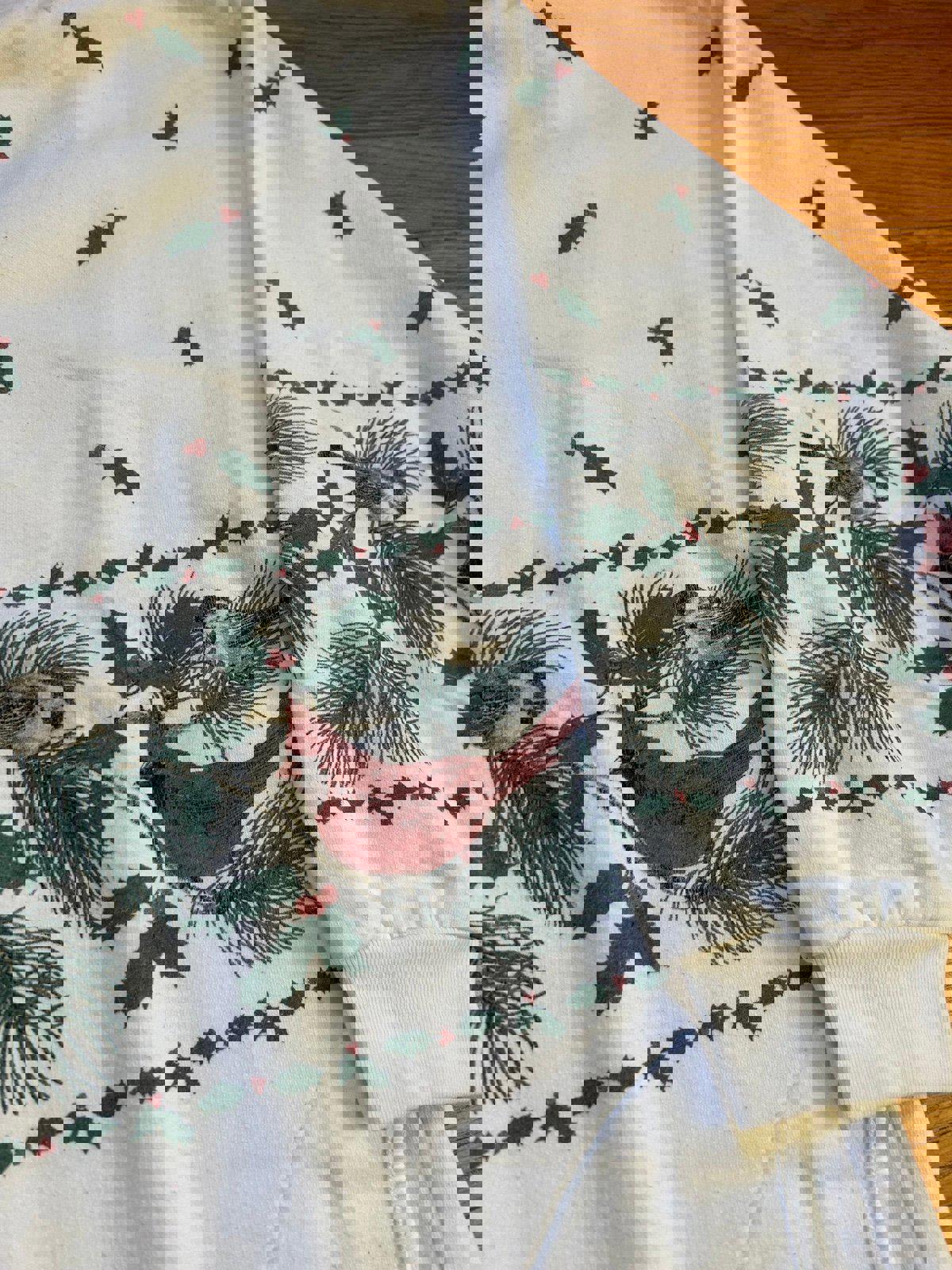 Vintage Nature AOP Cardinal Birds Winter Christmas Sweater