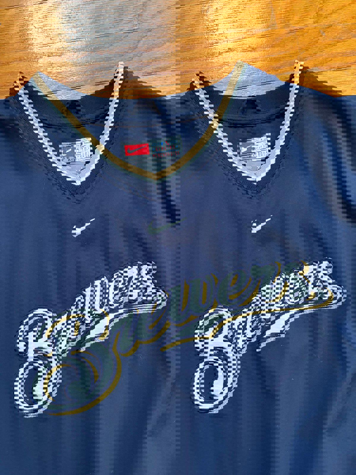 Vintage Nike Milwaukee Brewers Center Swoosh Windbreaker Jacket