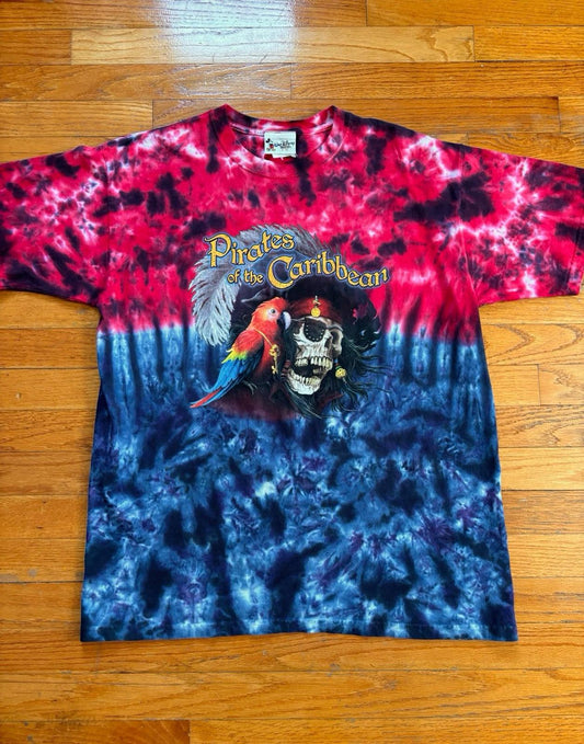 Vintage Walt Disney World Pirates of the Caribbean Tie Dye AOP T-Shirt