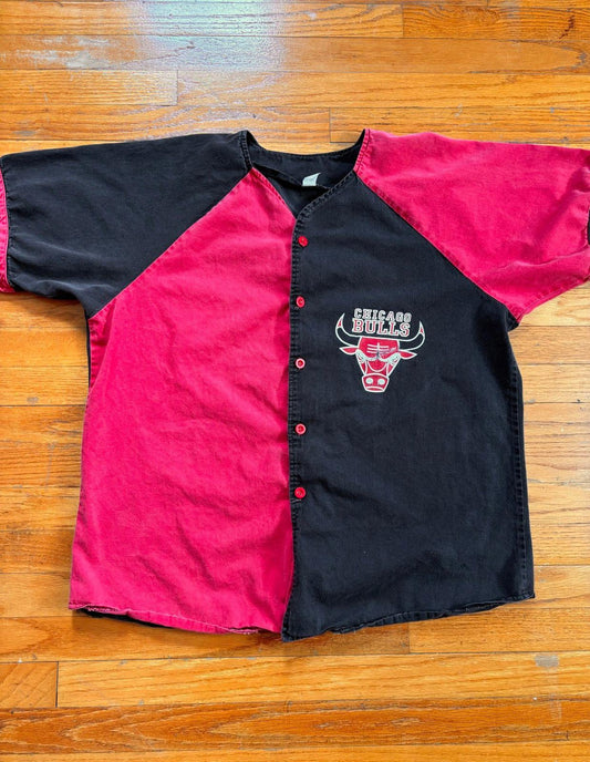 Vintage 90s Chicago Bulls Baseball Jersey Shirt